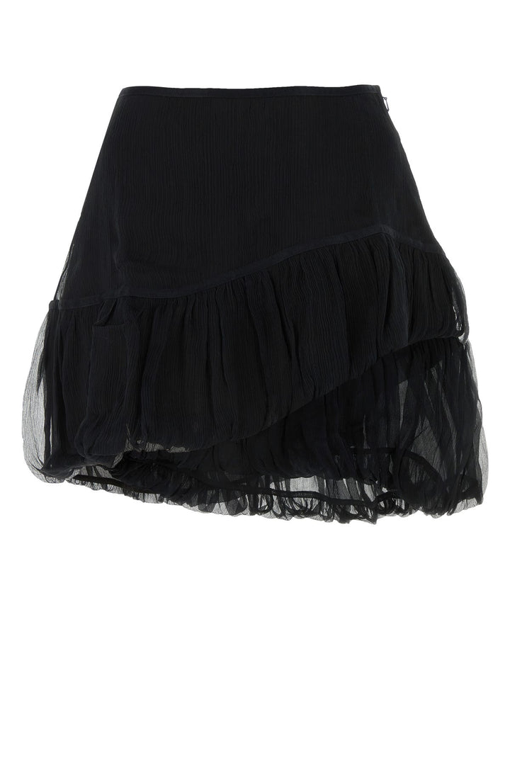 Black nylon blend Lozen mini skirt