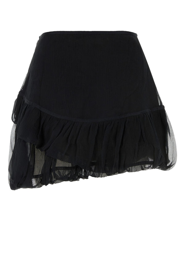 Black nylon blend Lozen mini skirt