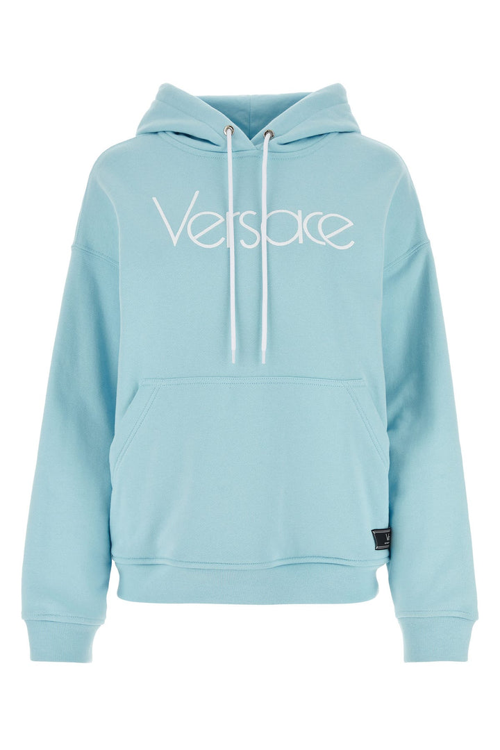 Light-blue cotton oversize sweatshirt