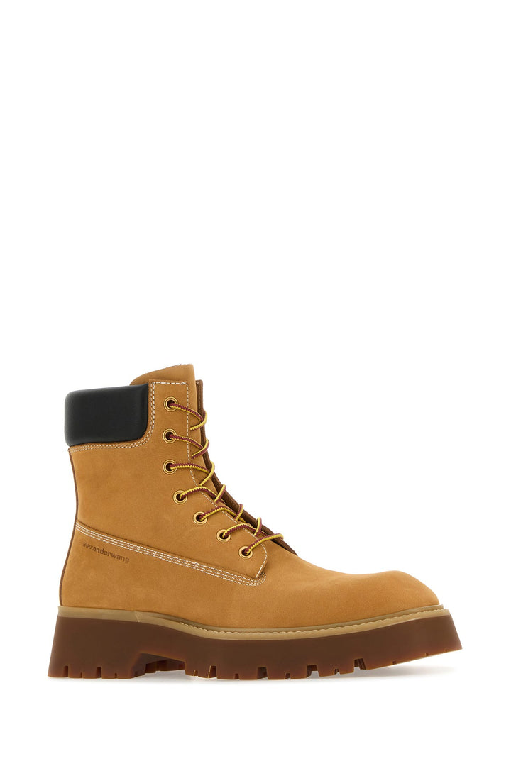 Camel suede Throttle ankle boots