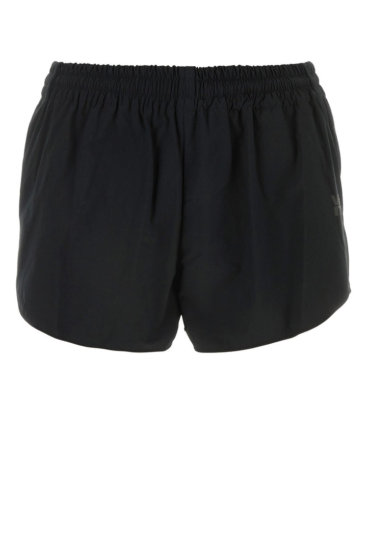 Black polyester blend shorts