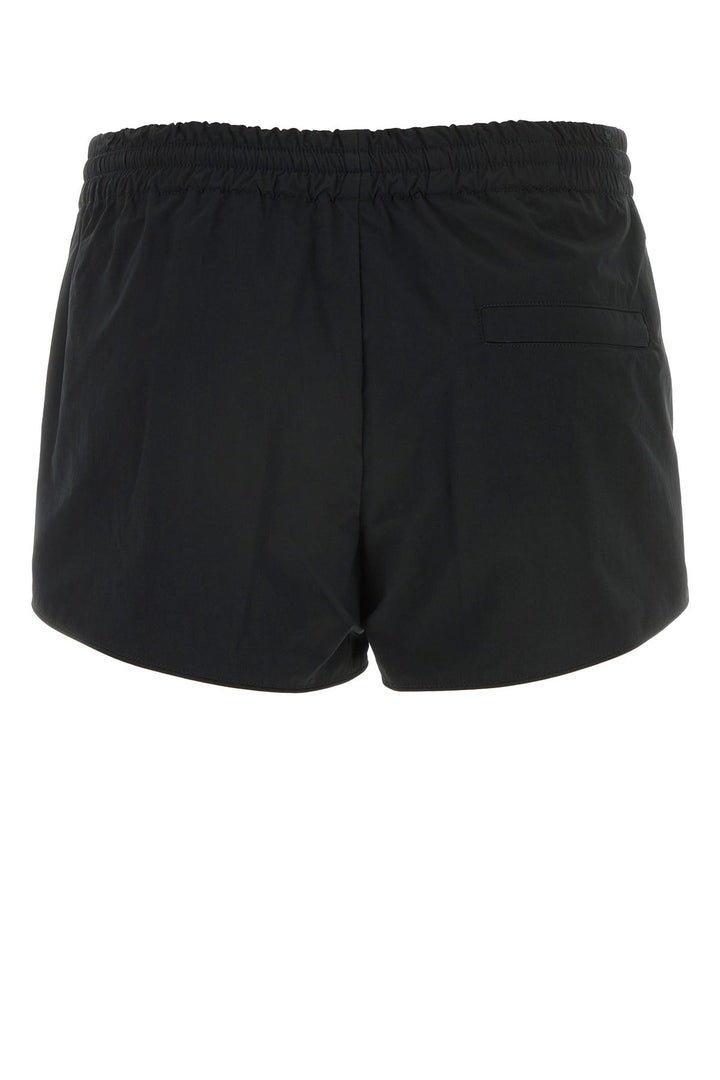 Black polyester blend shorts