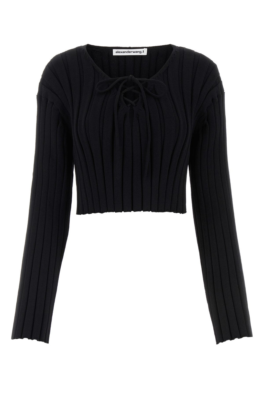 Black stretch nylon sweater