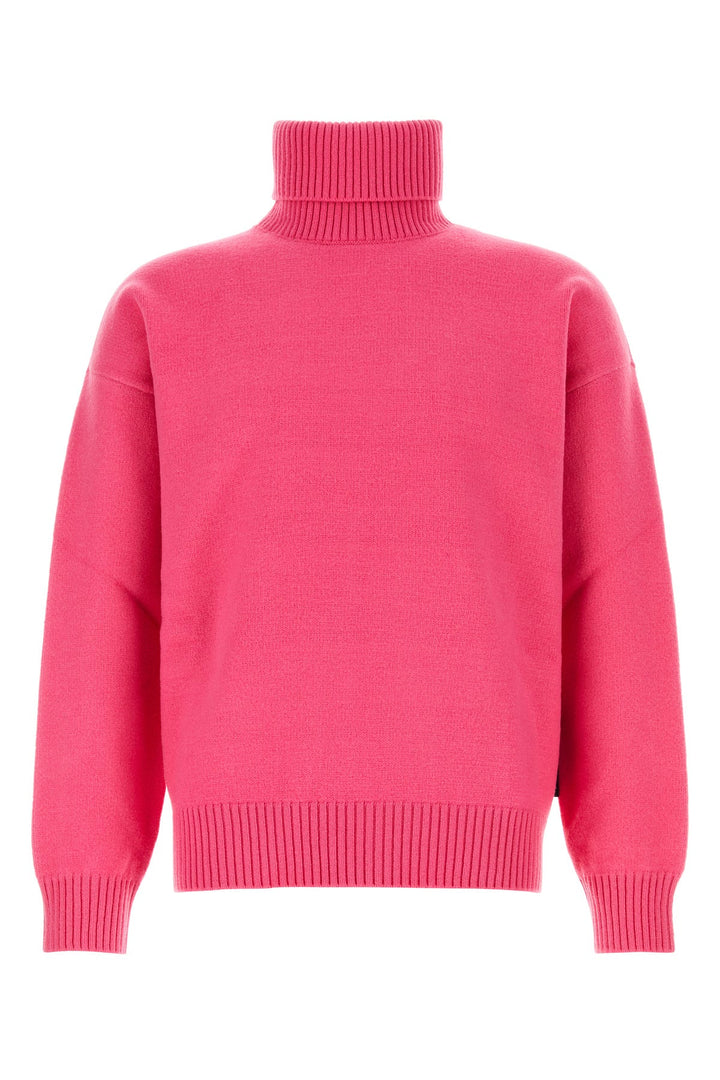 Dark pink stretch wool blend sweater