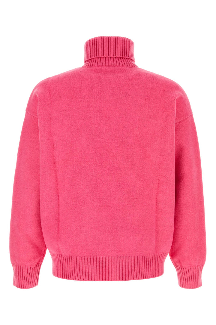 Dark pink stretch wool blend sweater