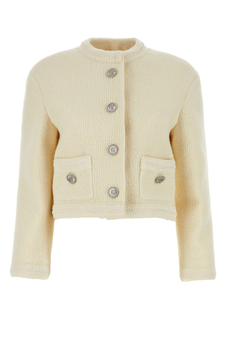 Ivory wool blend blazer