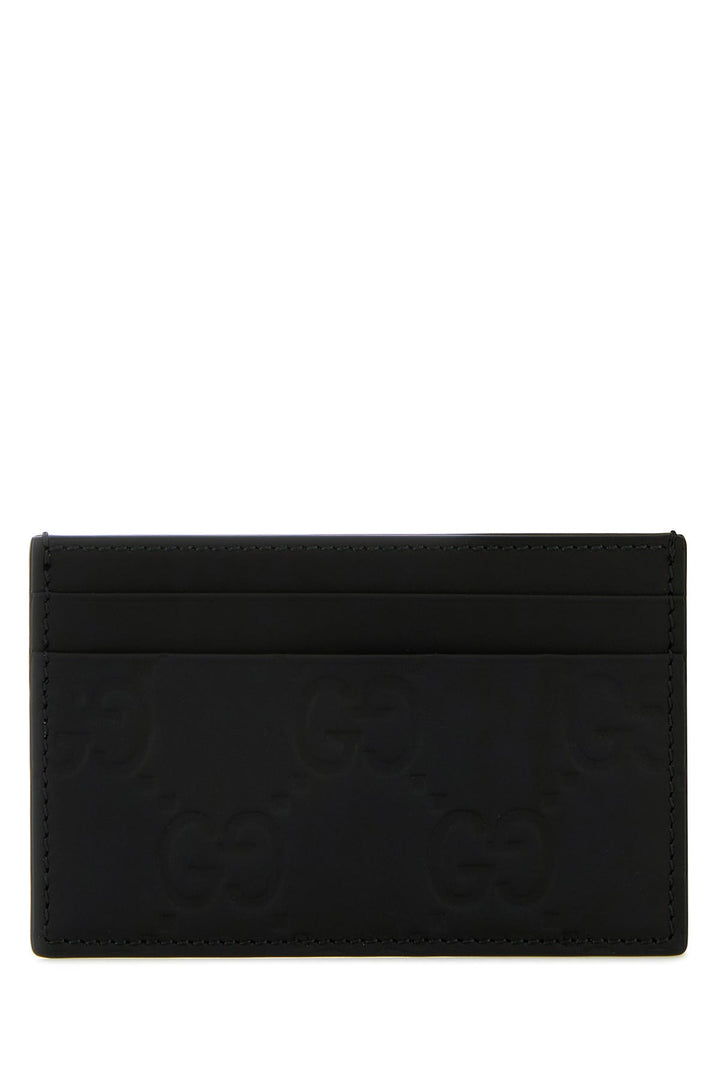 Black leather card holder