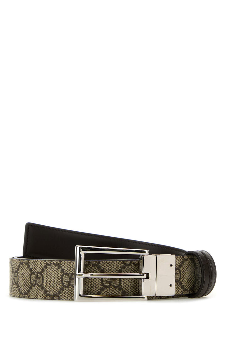 Brown leather reversible belt