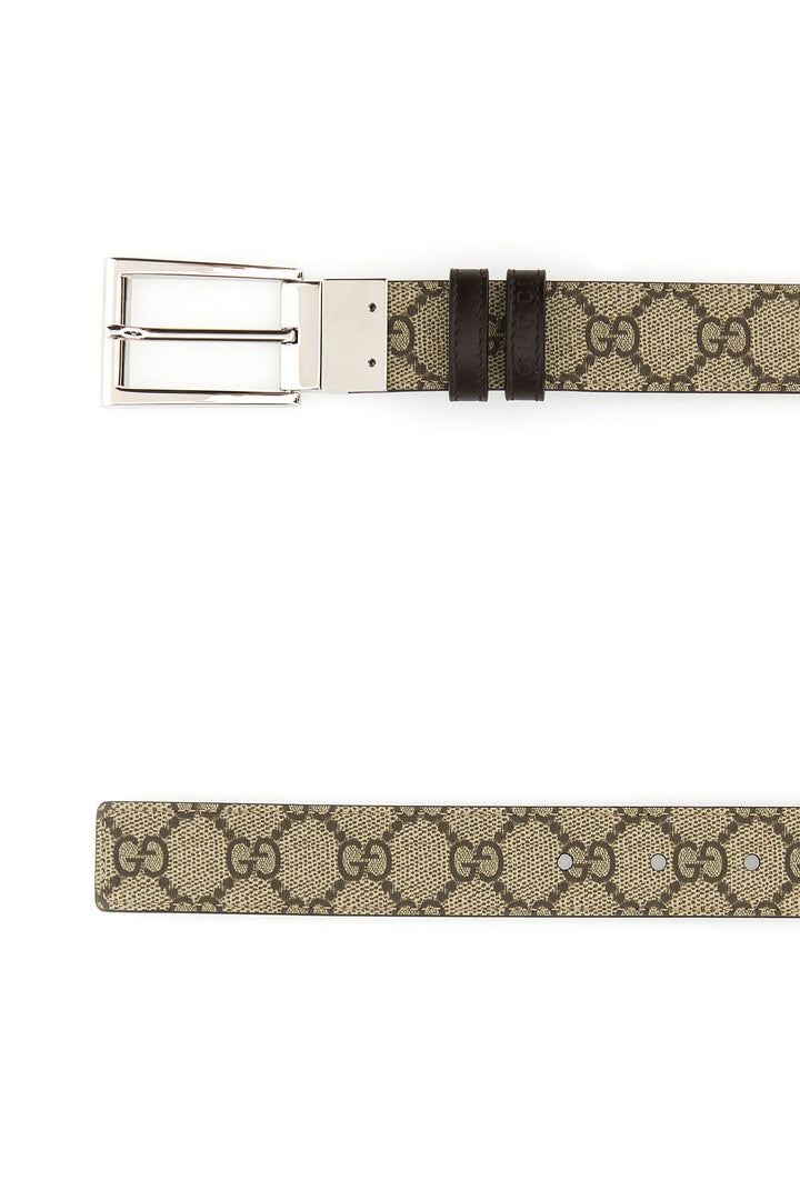 Brown leather reversible belt