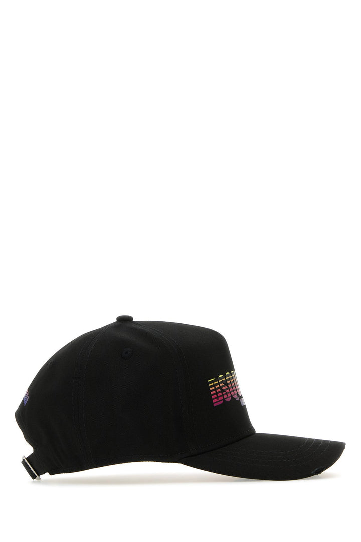 Black gabardine baseball cap