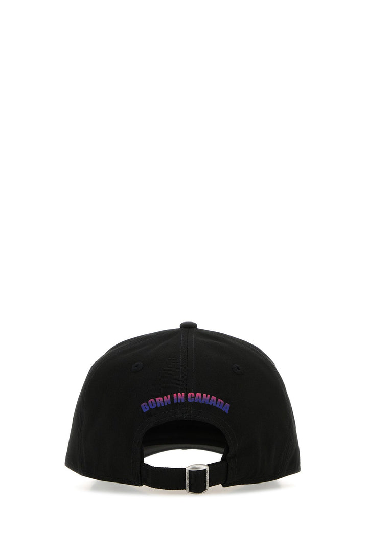 Black gabardine baseball cap