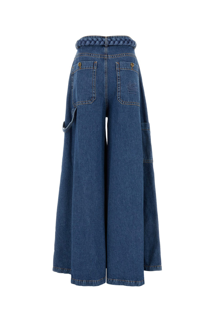 Denim wide-leg jeans