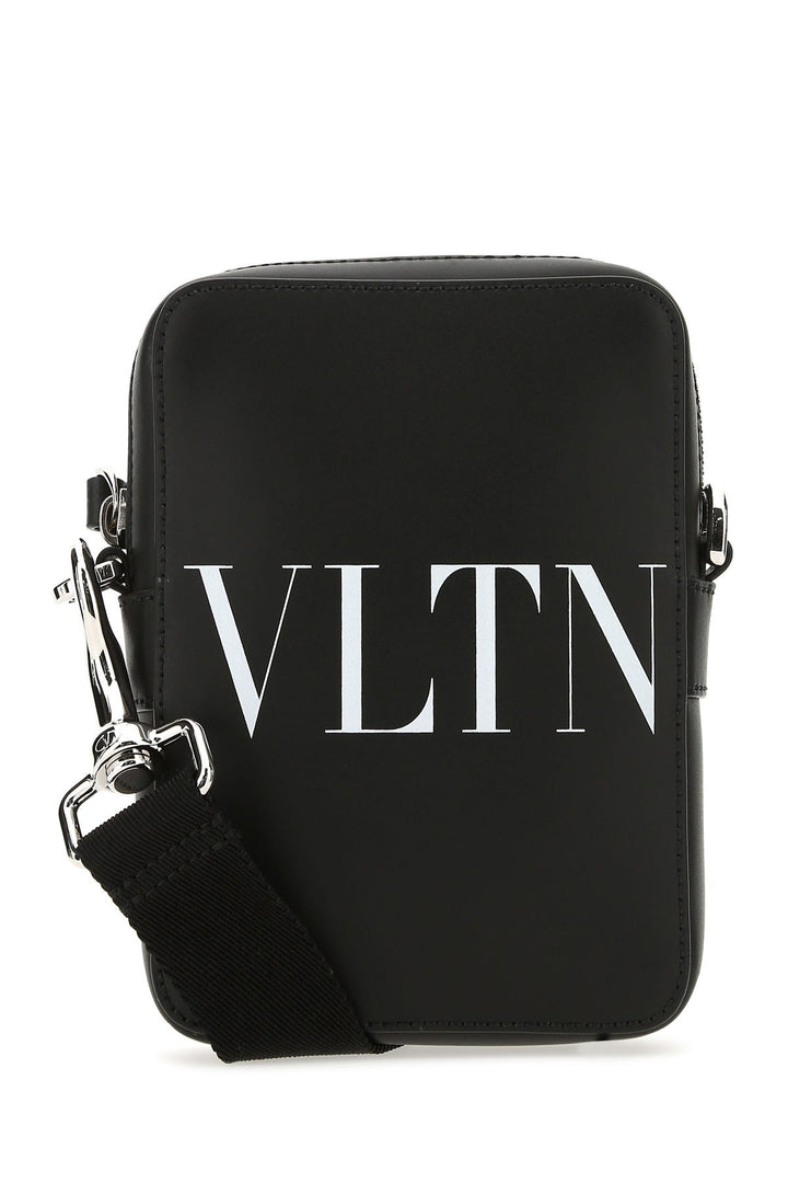 Black leather crossbody bag