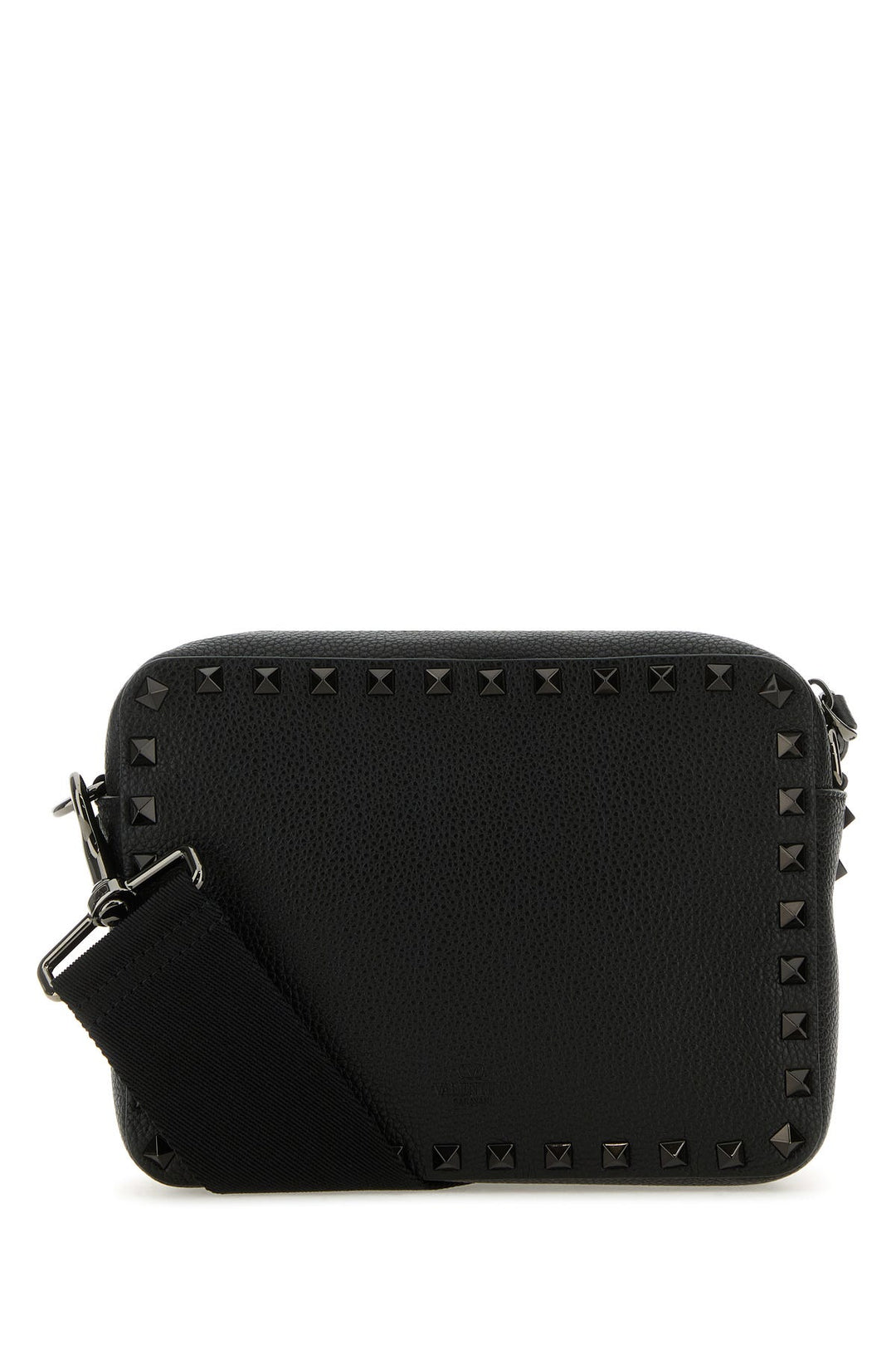 Black leather Rockstud crossbody bag