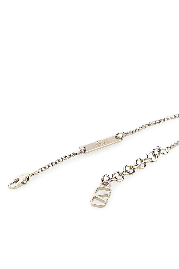 Silver metal VLogo Signature bracelet