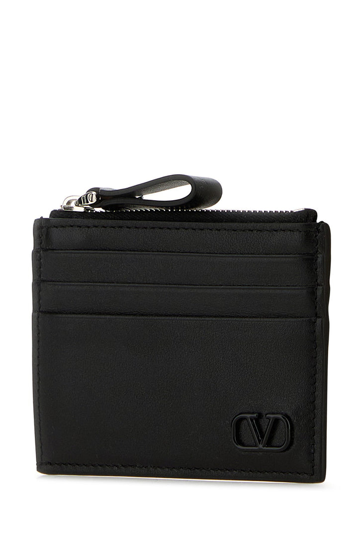 Black leather card holder