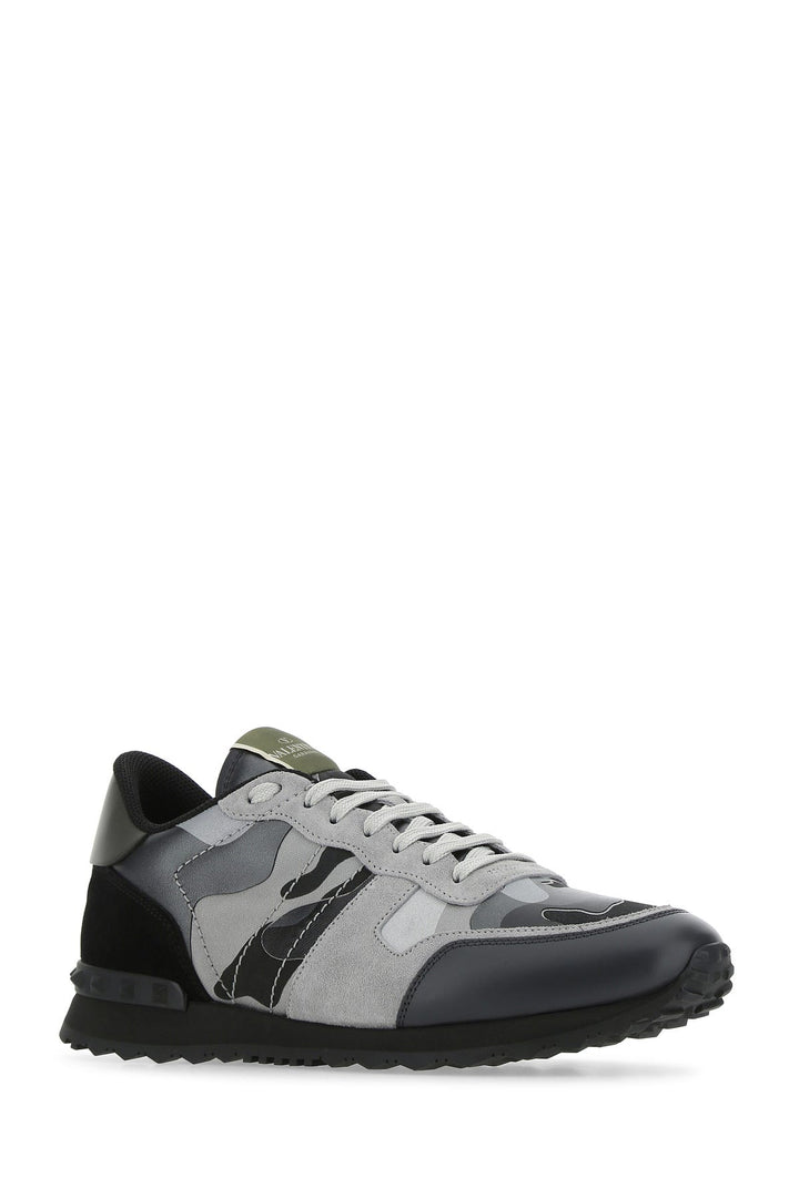 Multicolor fabric and nappa leather Rockrunner Camouflage sneakers