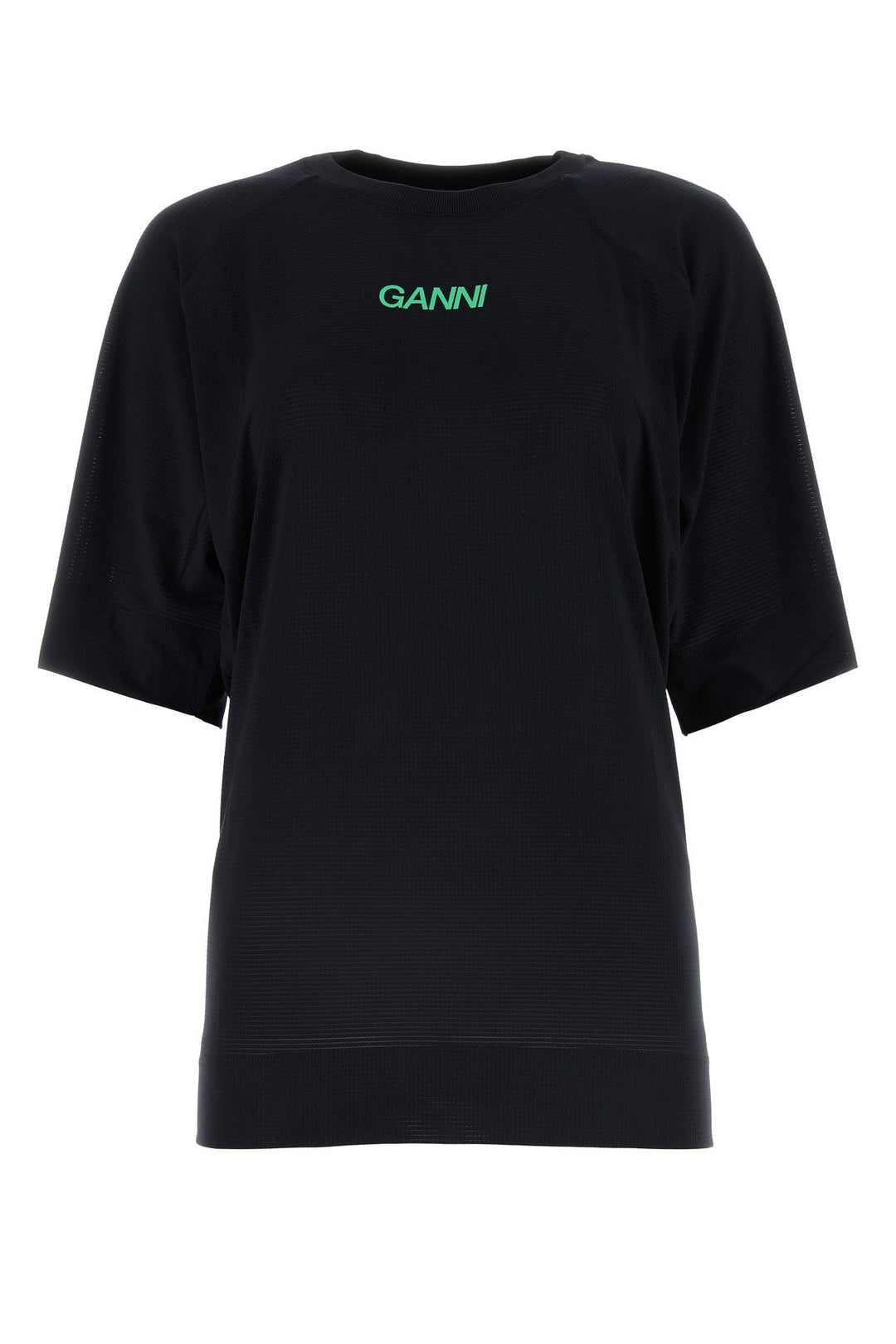 Black stretch polyester t-shirt