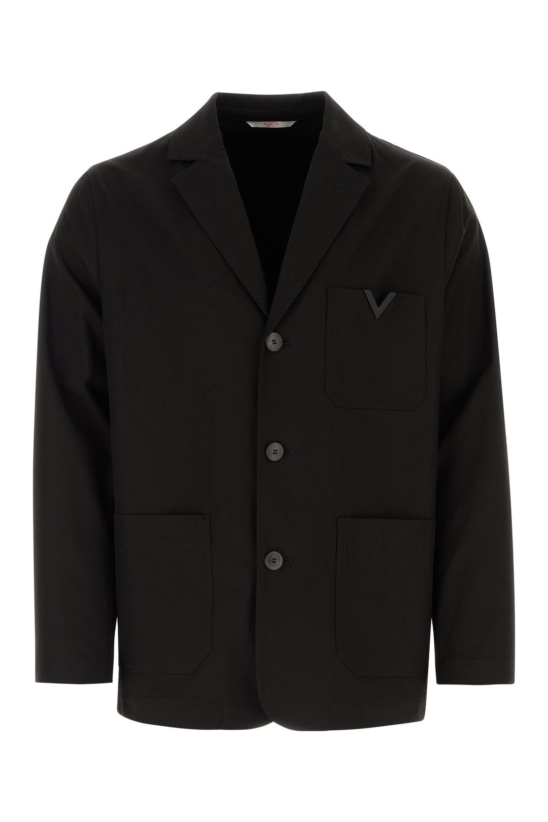 Black stretch canvas blazer