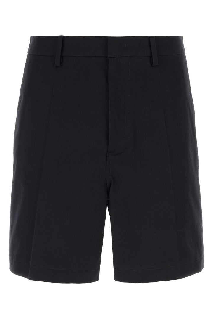 Midnight blue stretch cotton bermuda shorts