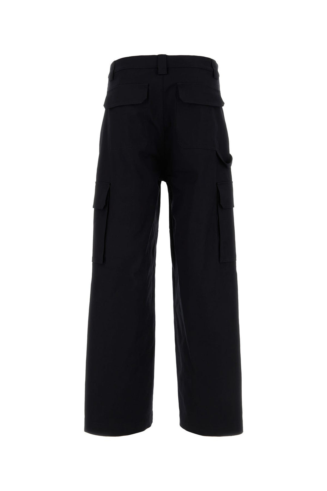 Black stretch cotton cargo pant