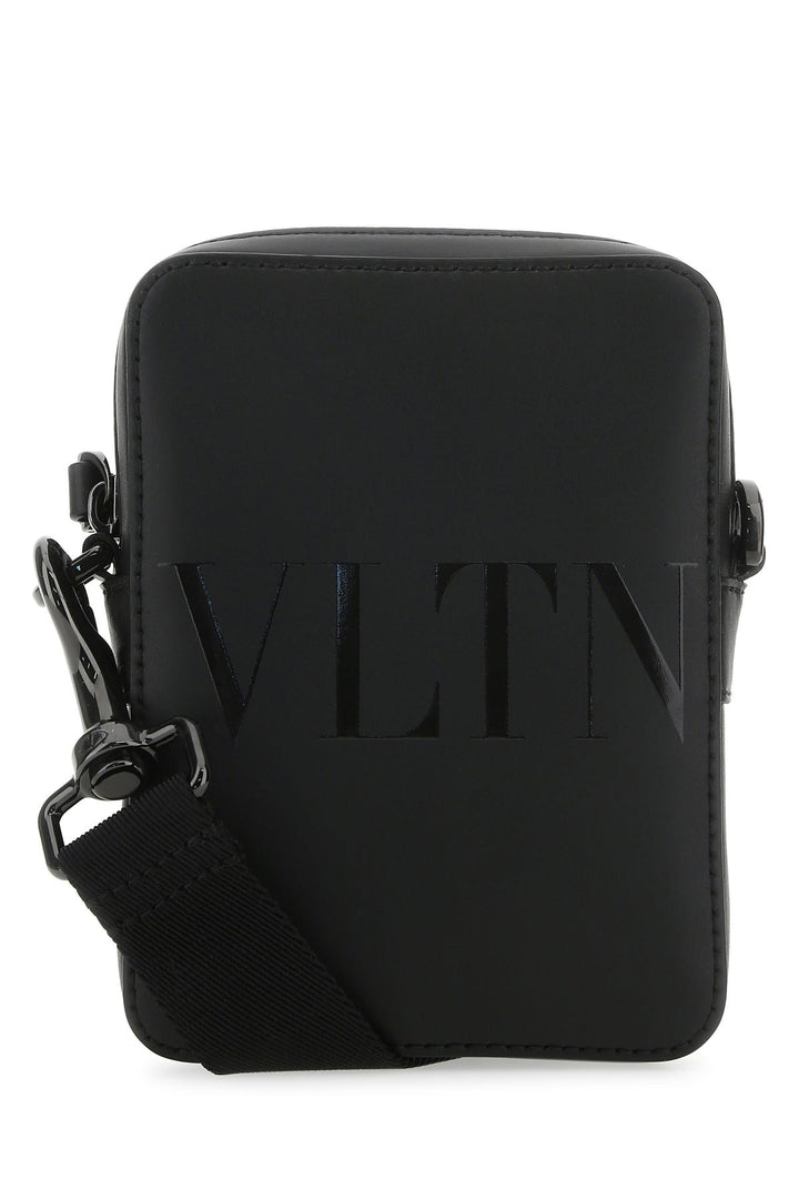 Black leather VLTN crossbody bag