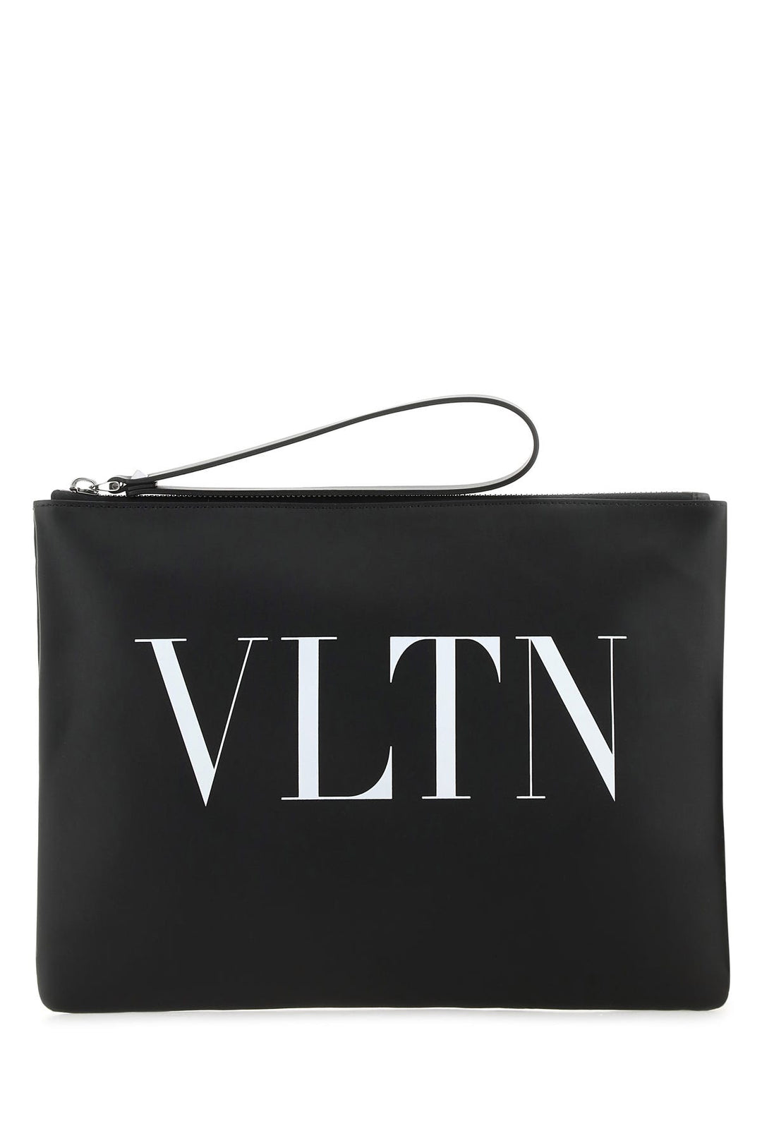 Black leather VLTN clutch