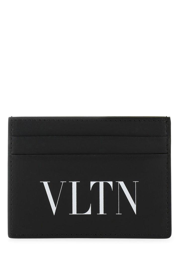 Black leather card holder