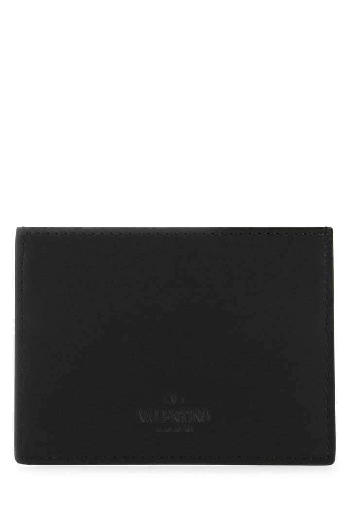 Black leather card holder