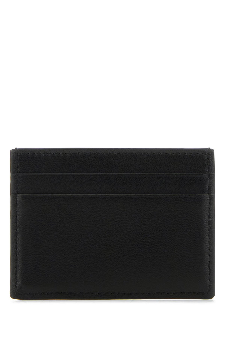 Black leather and fabric Toile Iconographe card holder