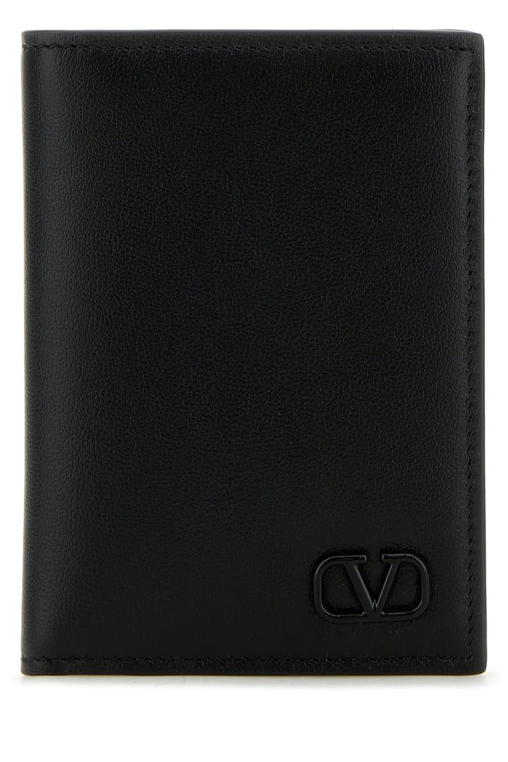 Black leather VLogo wallet