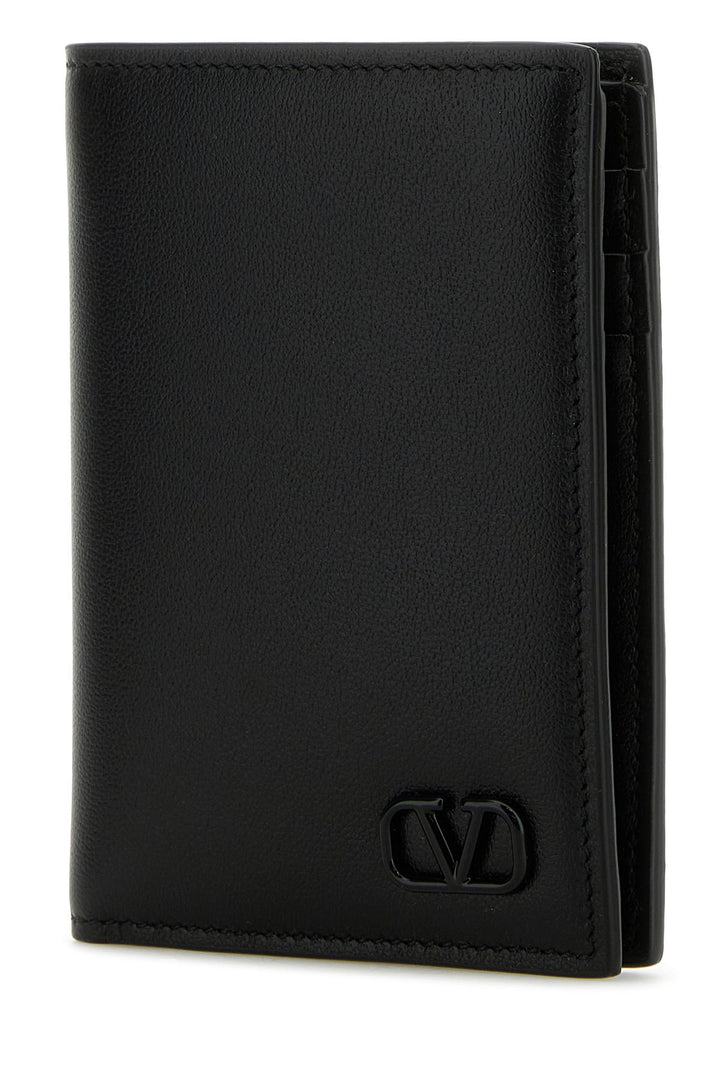 Black leather VLogo wallet