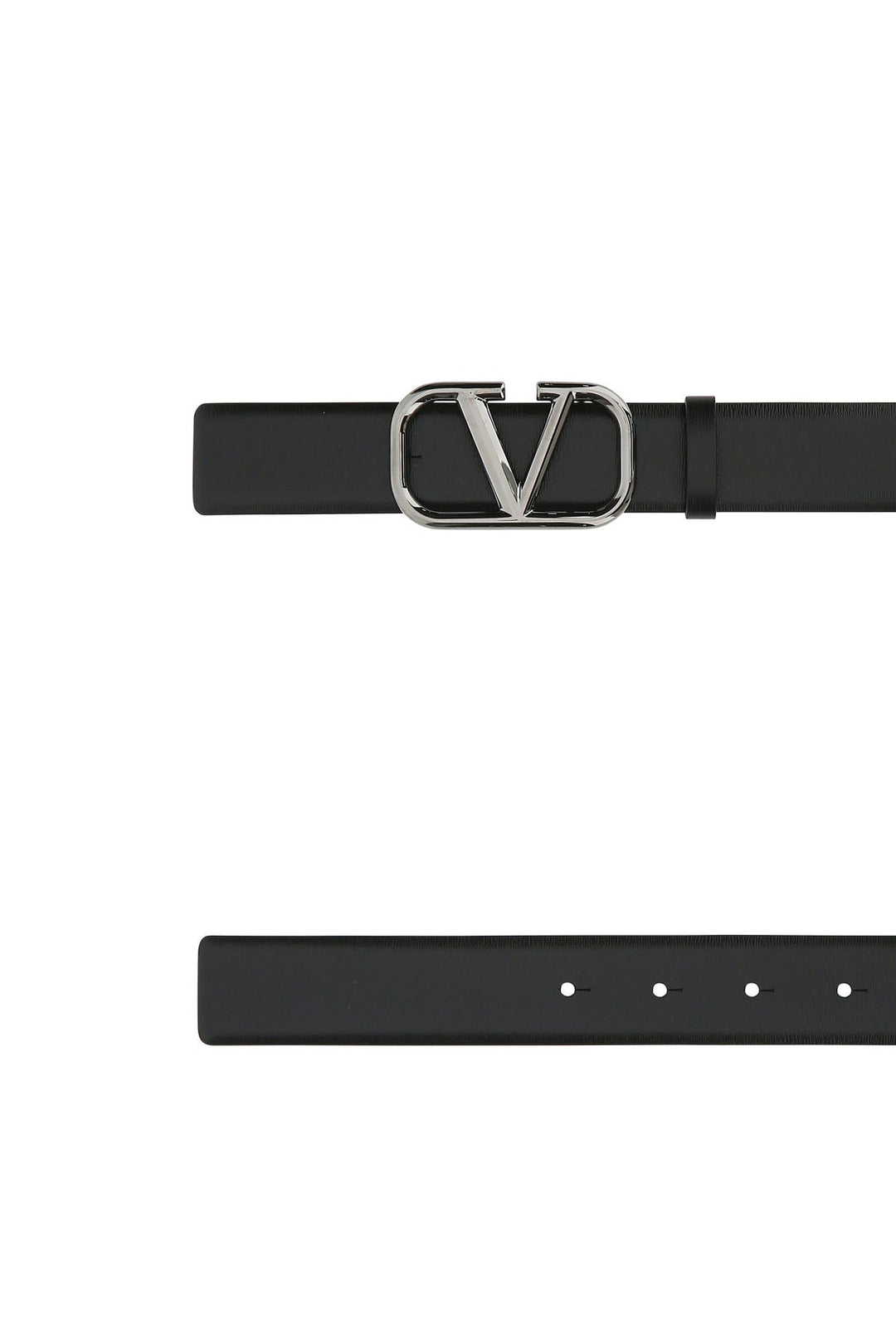 Black leather VLogo Signature belt