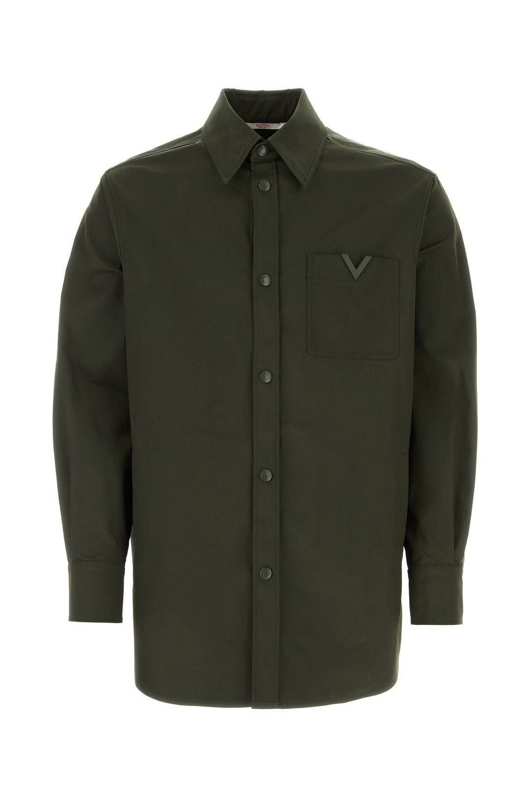 Olive green stretch polyester shirt