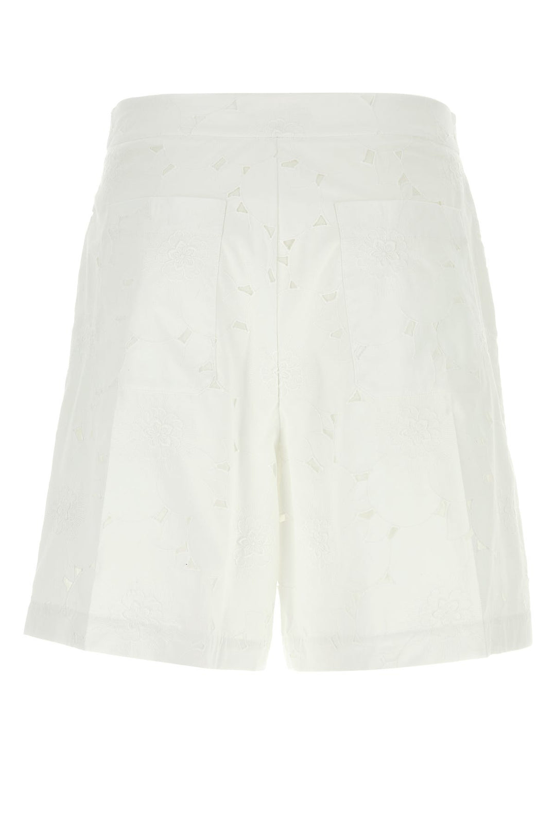 White cotton blend bermuda shorts