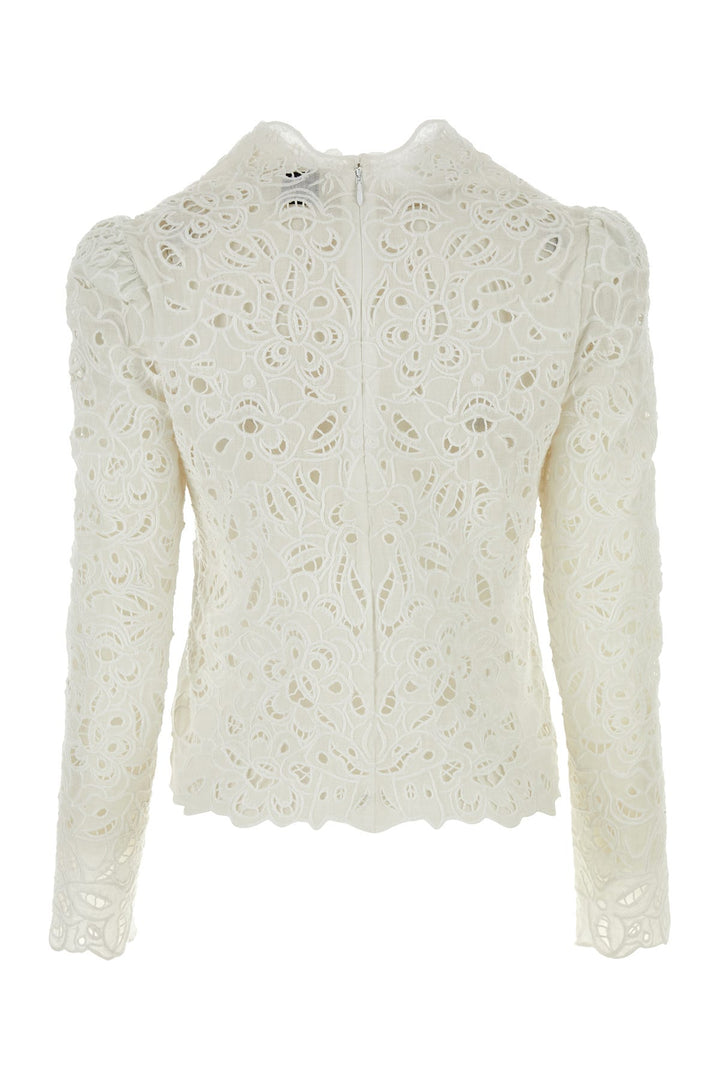 White lace Delphi top