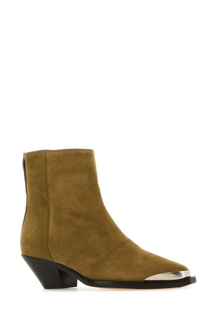 Beige suede Adnae ankle boots