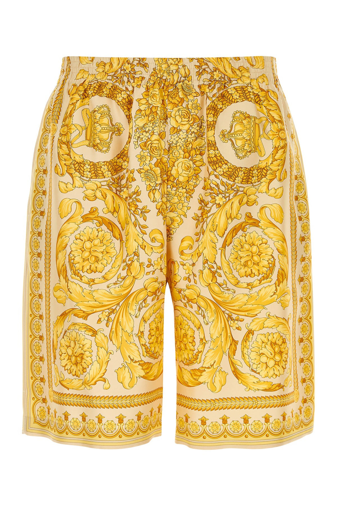 Printed silk bermuda shorts