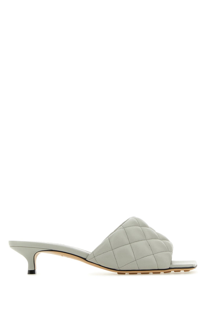 Light grey nappa leather Padded sandals