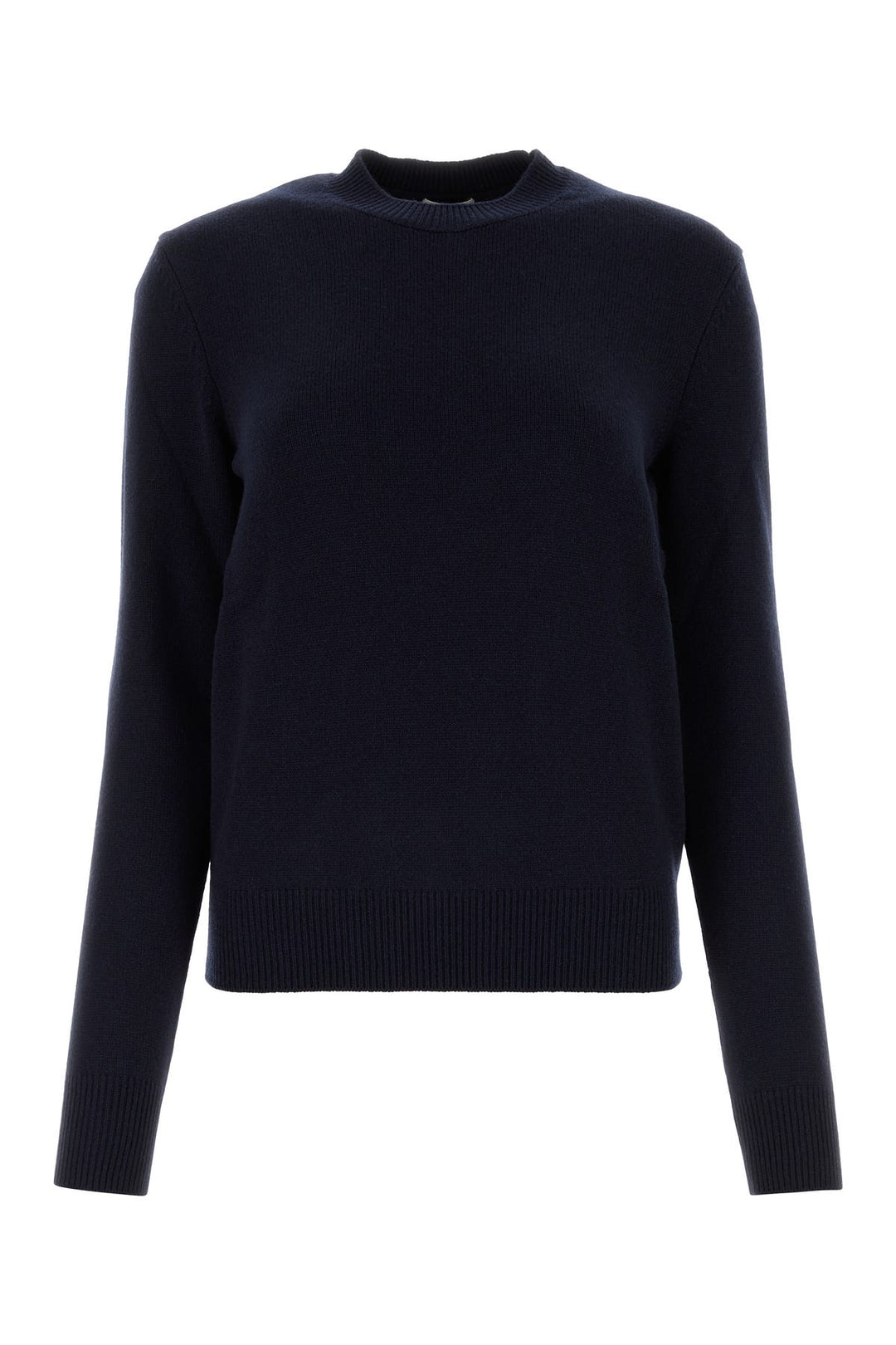 Navy blue stretch cashmere blend sweater