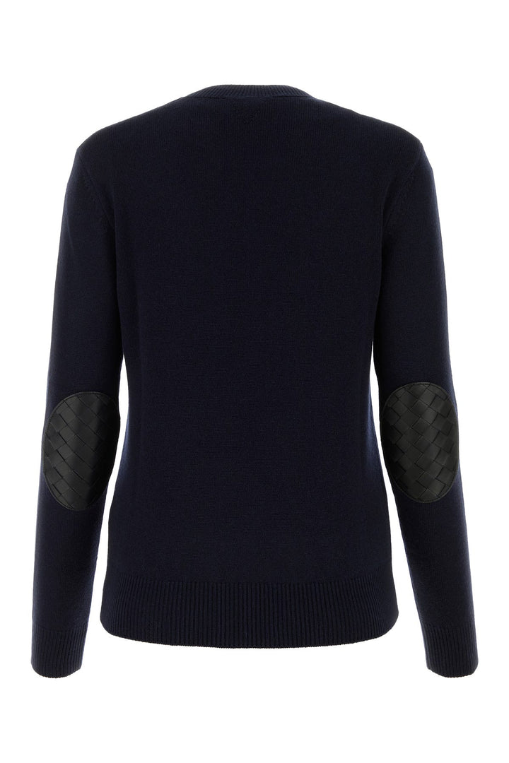 Navy blue stretch cashmere blend sweater