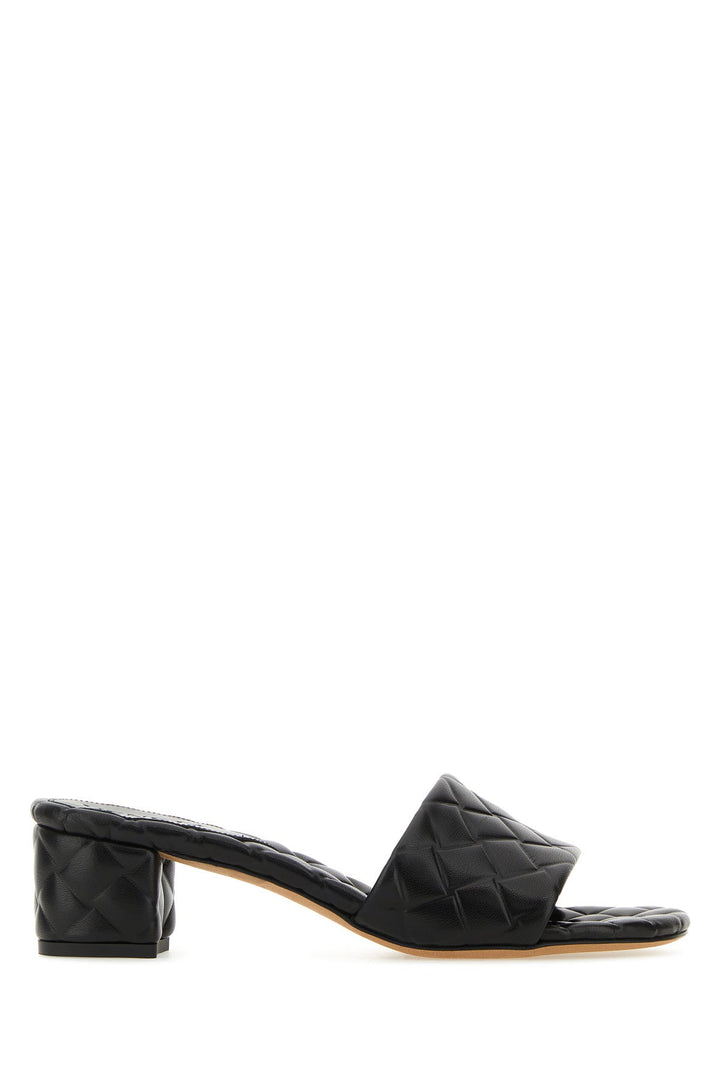 Black nappa leather Amy mules