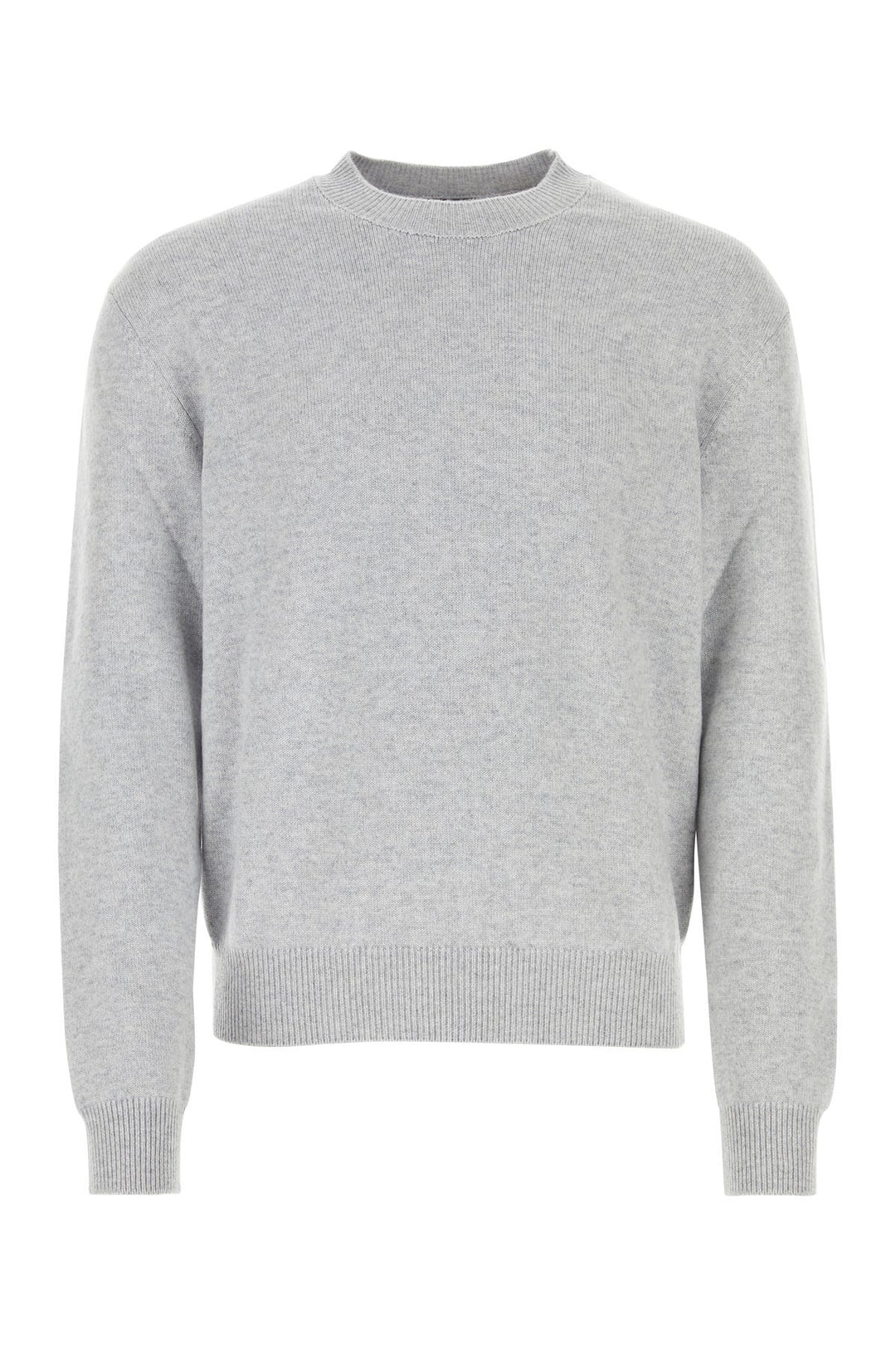 Melange grey stretch cashmere blend sweater