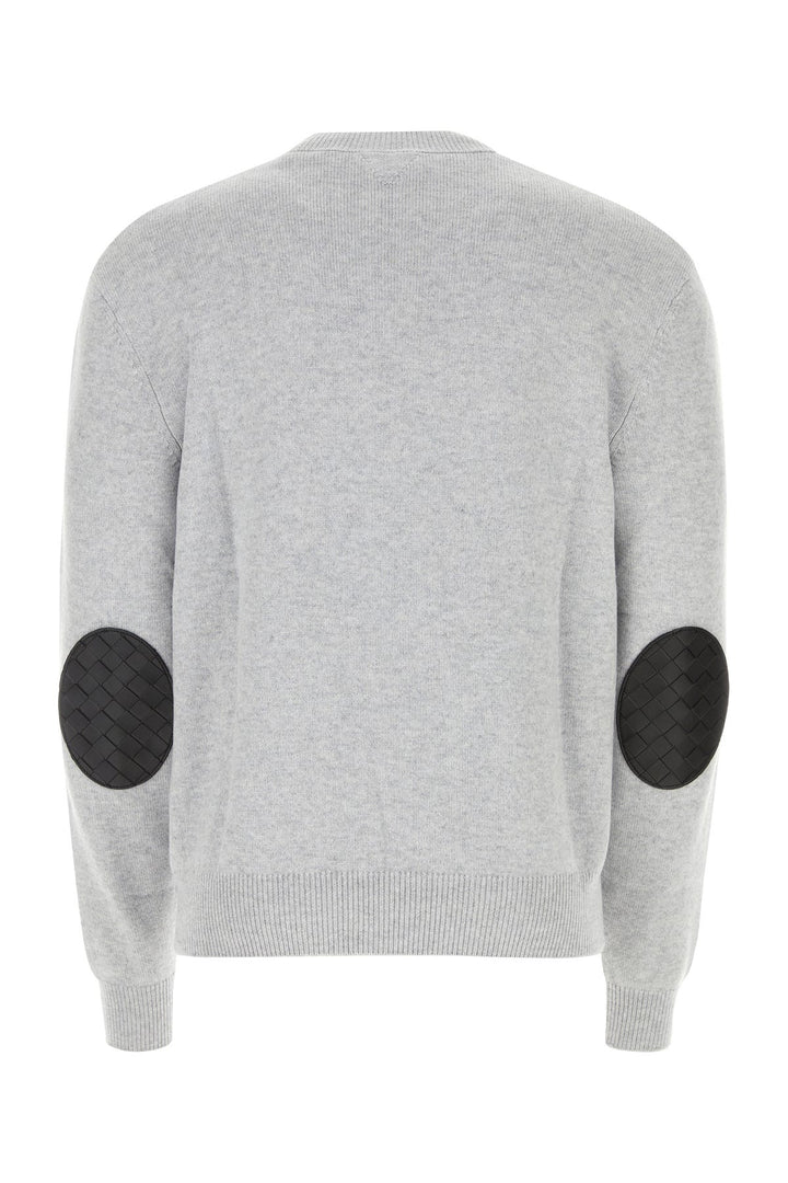 Melange grey stretch cashmere blend sweater