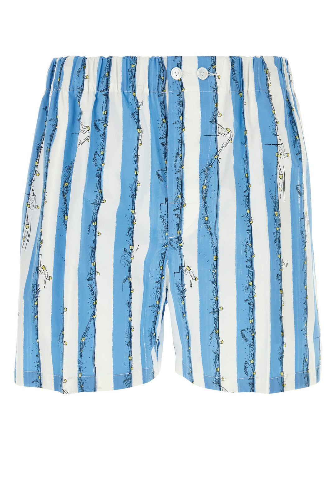 Printed poplin bermuda shorts