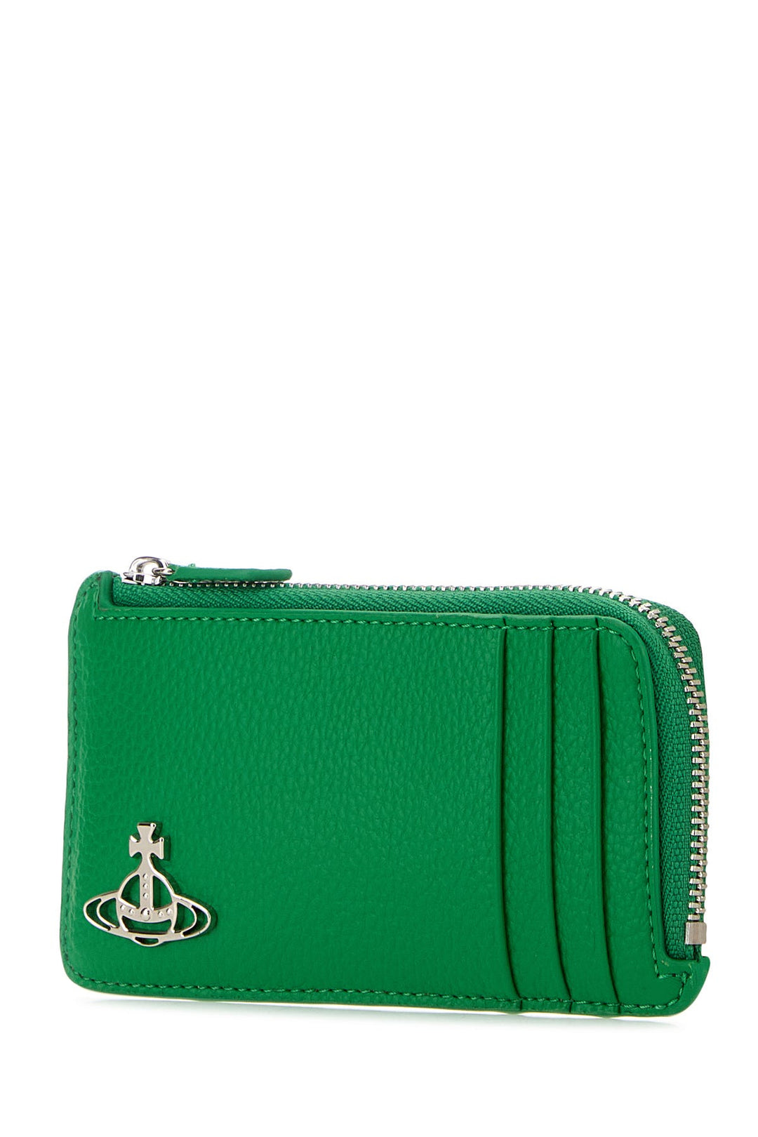 Grass green synthetic leather card holder