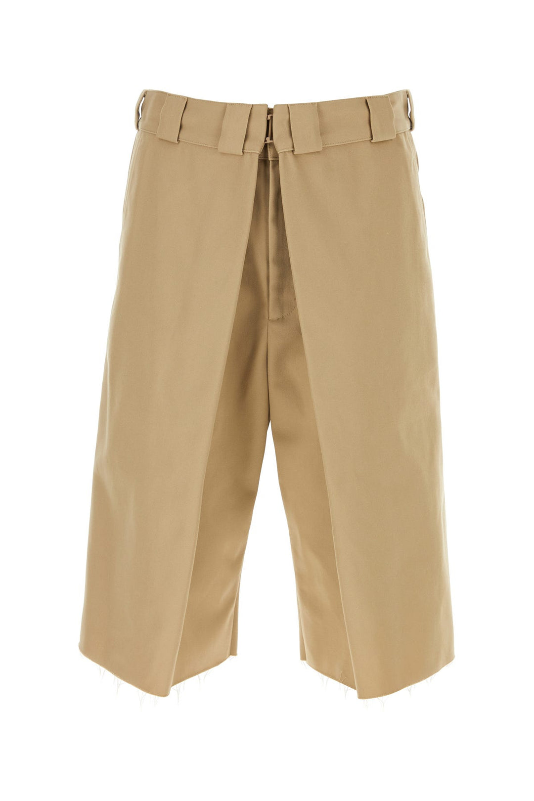 Cappuccino polyester blend bermuda shorts