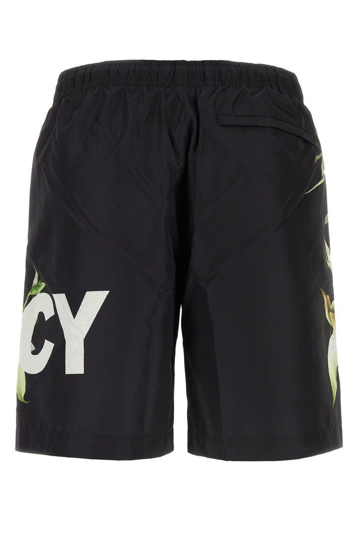 Black polyester swimming shorts