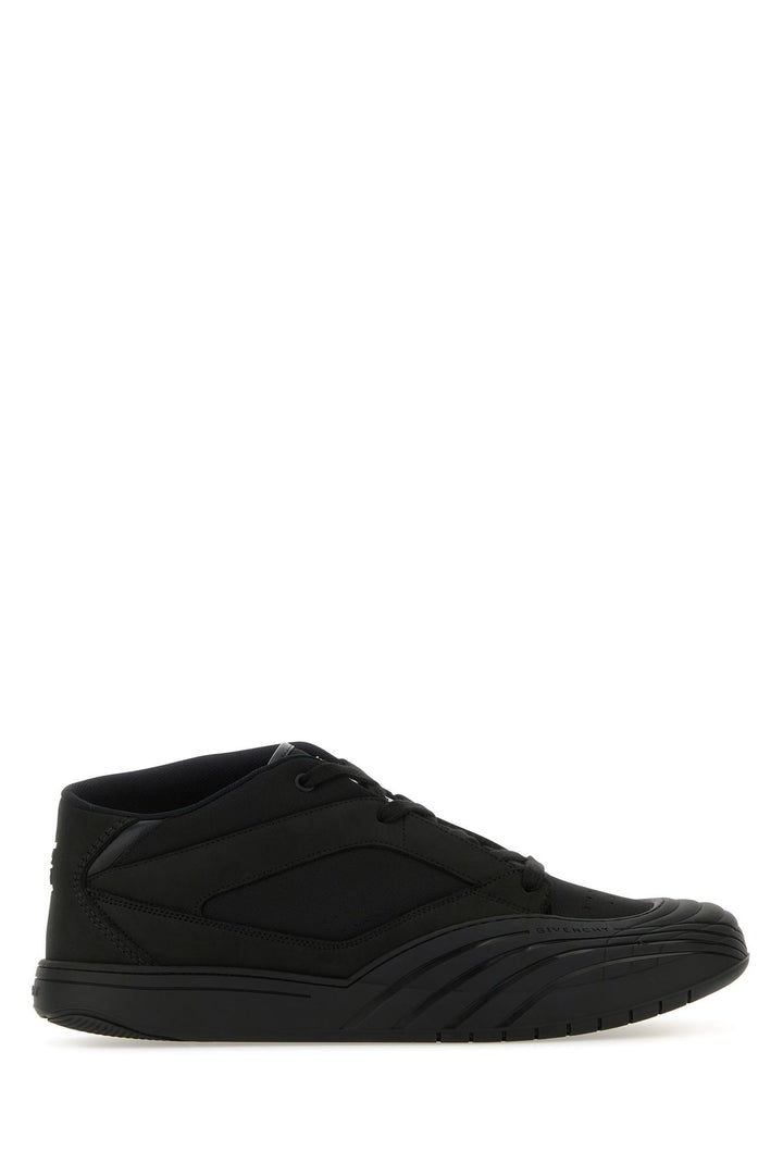 Black fabric and leather Skate sneakers