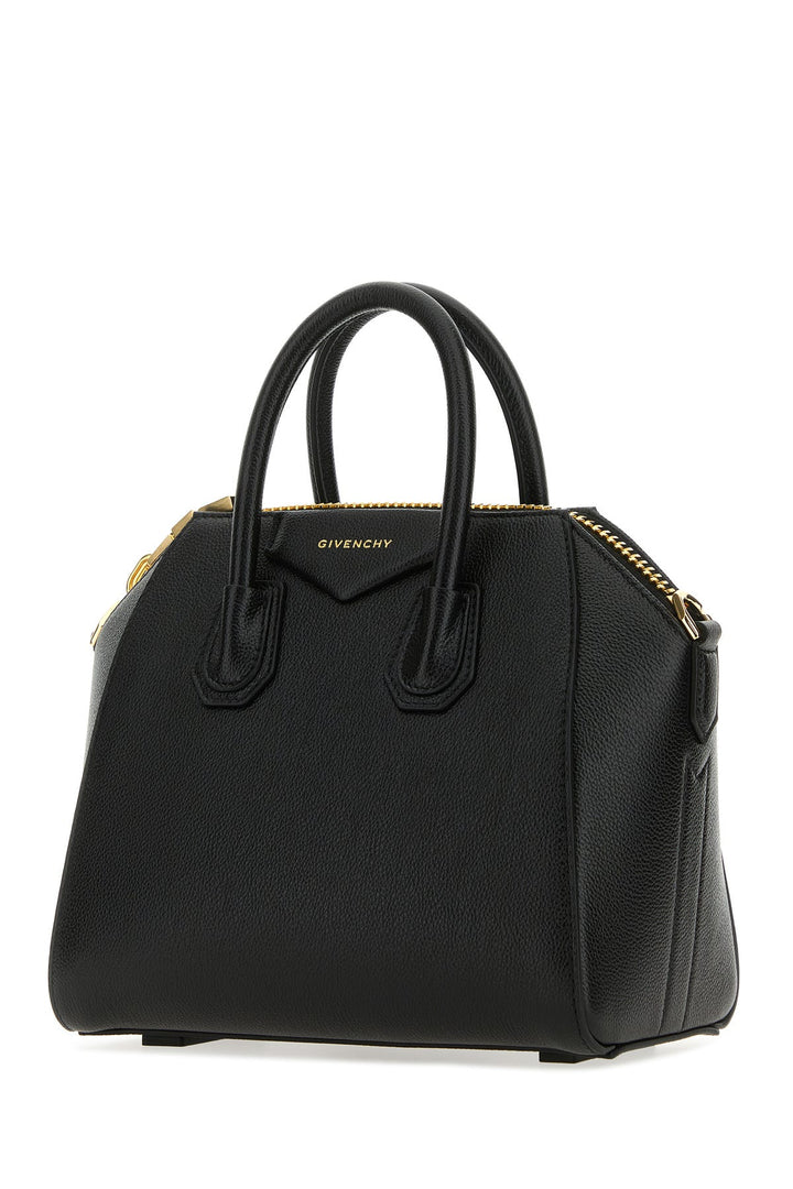 Black leather mini Antigona handbag